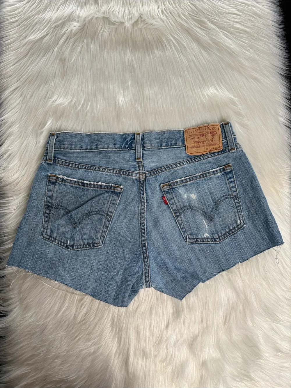 Levi’s Faded Whiskered High Rise Denim Cut Offs from Mens Bootcut Jeans